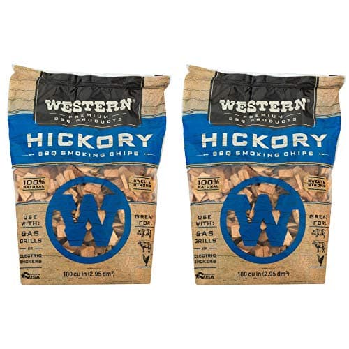 Western Premium BBQ Hickory Smoking Chips, 180 cu in (2 pack)
