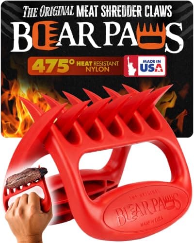 Bear Paws Meat Claws - The Original BBQ Meat Shredder Claws (Red)
